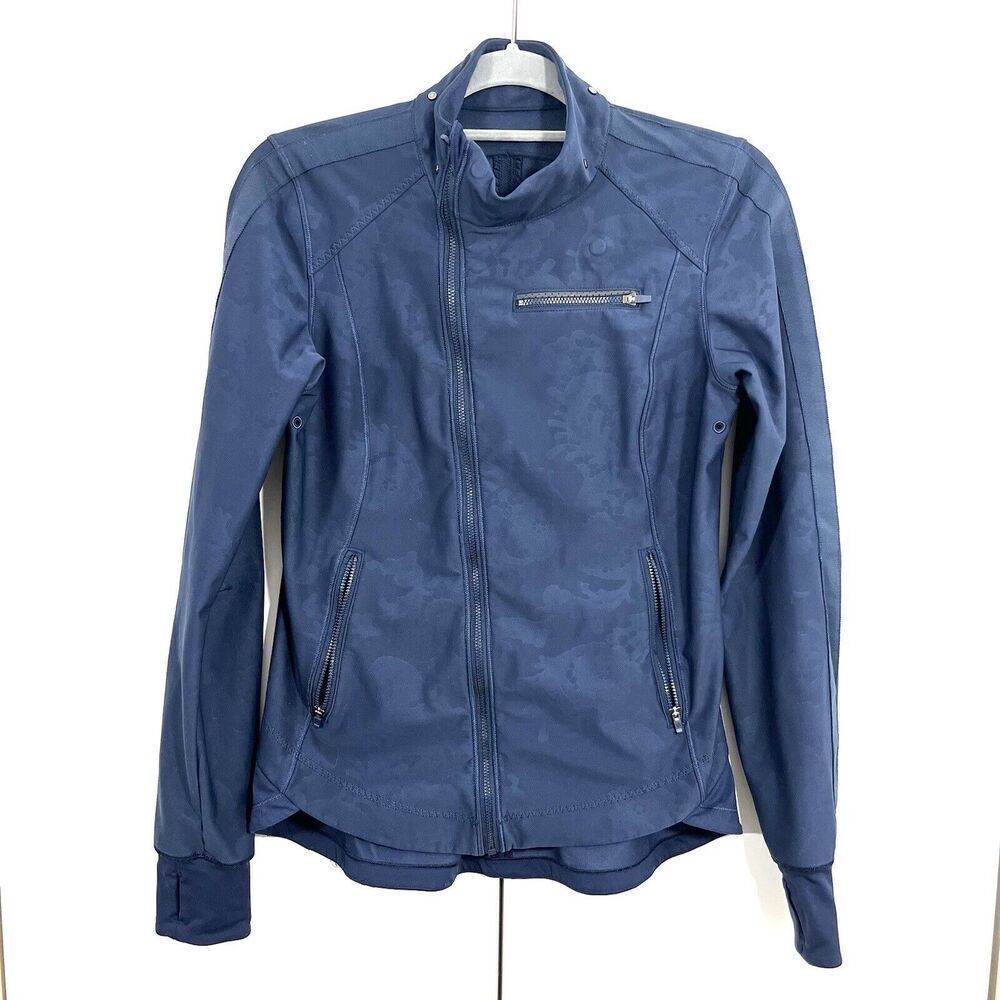 Lululemon Keep it Up Jacket Women’s 6 Blue Magnetic Collar Weather Resistant